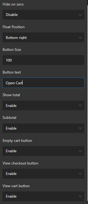 select button text field in general tab