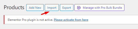 select import button in WooCommerce products