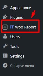 select iT Woo Report menu in WooCommerce