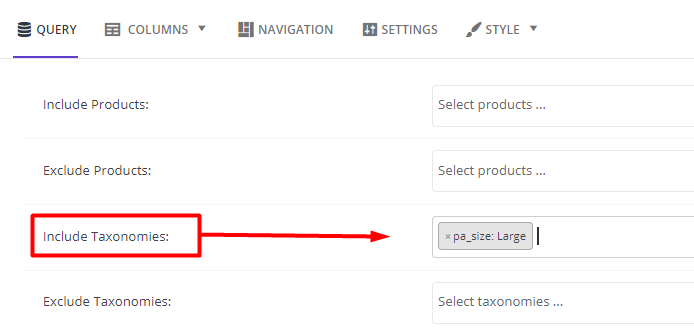 select Large size in query tab