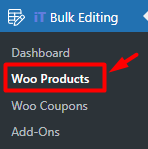 select Woo Products section in iT Bulk Editing