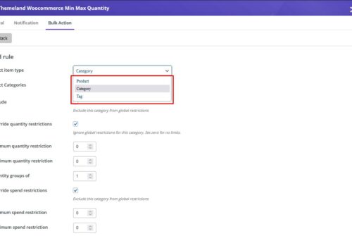 Apply minimum and maximum restriction rules for multiple products, categories, and tags simultaneously