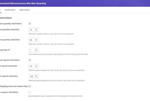 Apply cart quantity and spending restriction