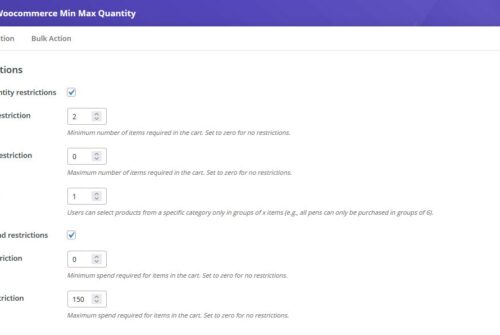 Min and max quantity and spending limits for all WooCommerce product categories