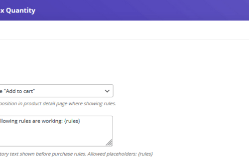 Show validation rules for enforcing minimum and maximum quantity limits