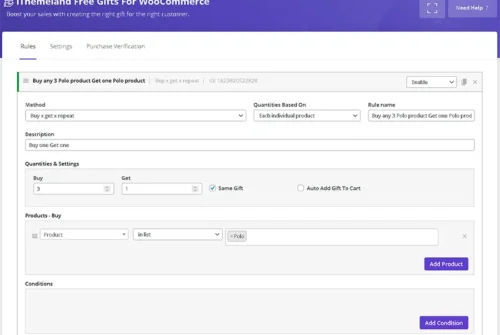In WooCommerce free gifts plugin you can set Buy X Get X repeat method for giveaway gift products