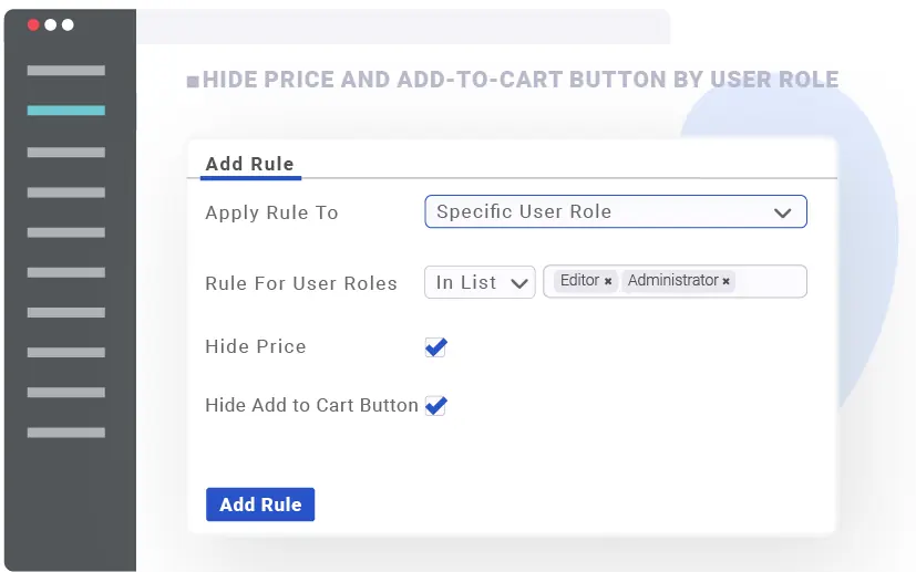 hide price and add to cart button by user role