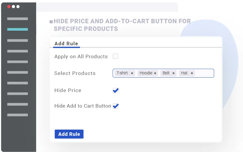 hide price and add to cart button for specific products