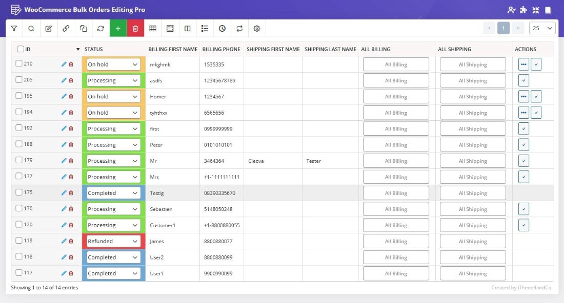 Managing orders detail in the reliable and flexible way by WooCommerce Bulk Order Editor
