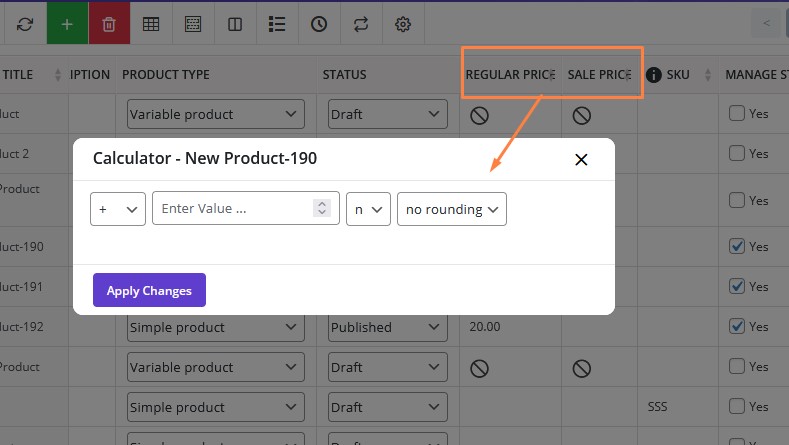 Bulk edit regular price and sale price for WooCommerce products