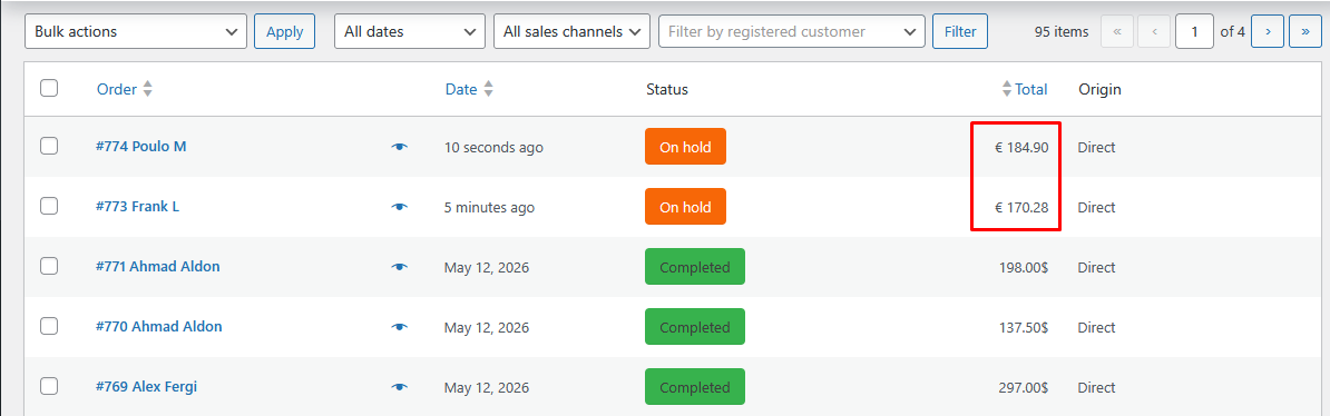 Get Orders based on preferred customer currency in WooCommerce