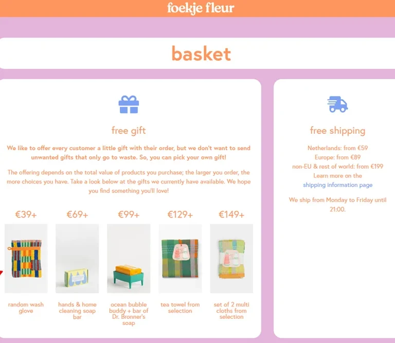 Check the free gift offer box in cart page