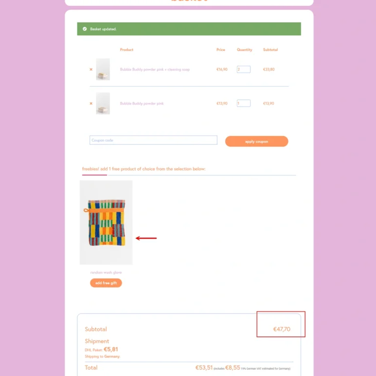 Update your cart to unlock first gift