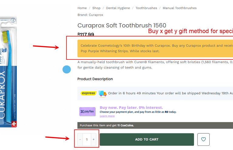Running Buy X Get Y gifting method, add one of this product brand and get a free gift